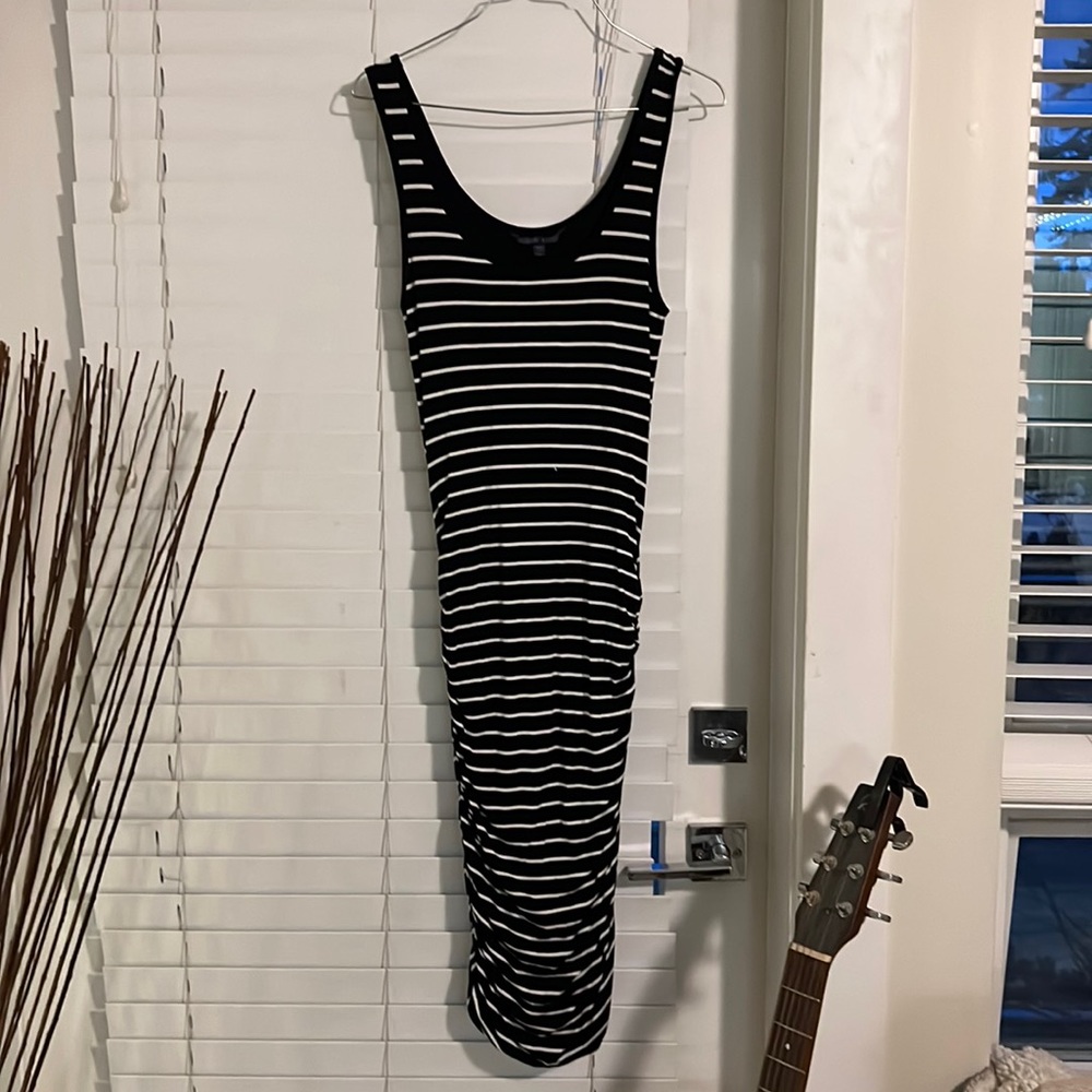Felicity & coco, size small, black and white striped dress.
